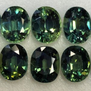 Australian Sapphires, Blue-Green, 10.47 Carats, Oval