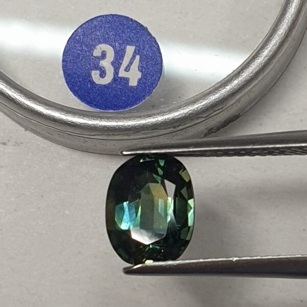 Australian Sapphire Green-Blue, 1.96 Carats, Cushion