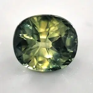 Australian Sapphire Green-Yellow, 1.45 Carats, Cushion, Unheated