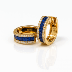 Earrings Hoops with Sapphires